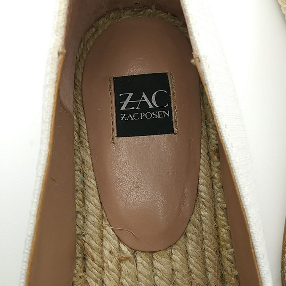 NWOT ZAC Zac Posen Vida Espadrills Vented Linen Style 9M White Tan Slip On - Picture 9 of 12